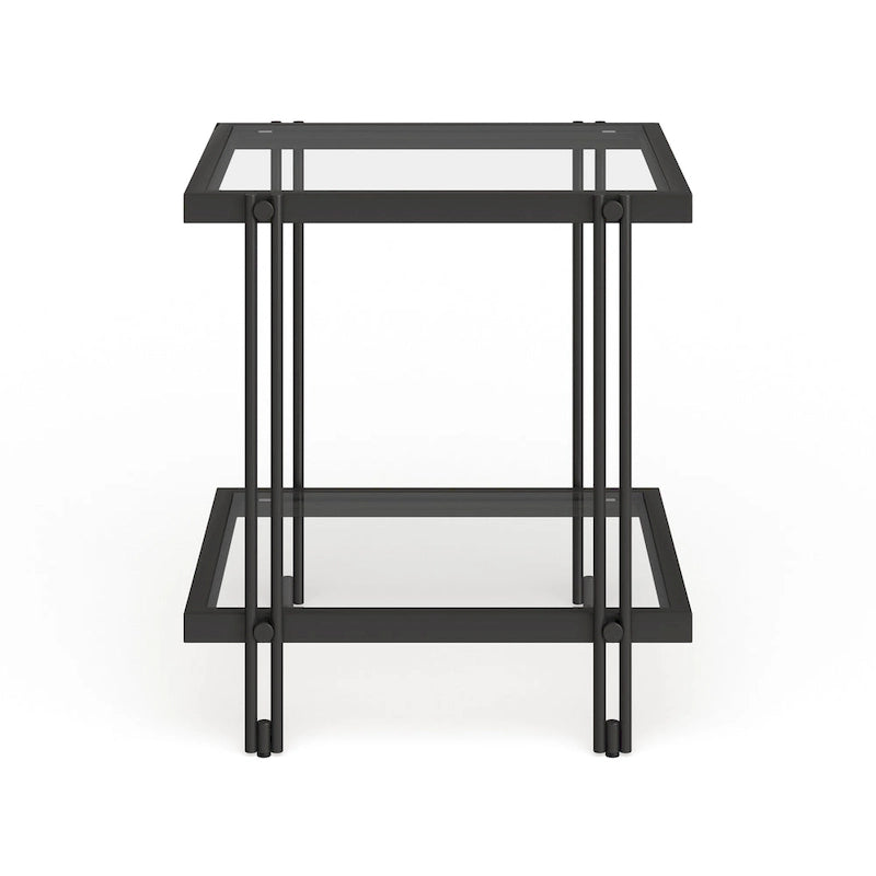 Table d'appoint moderne en métal et verre
