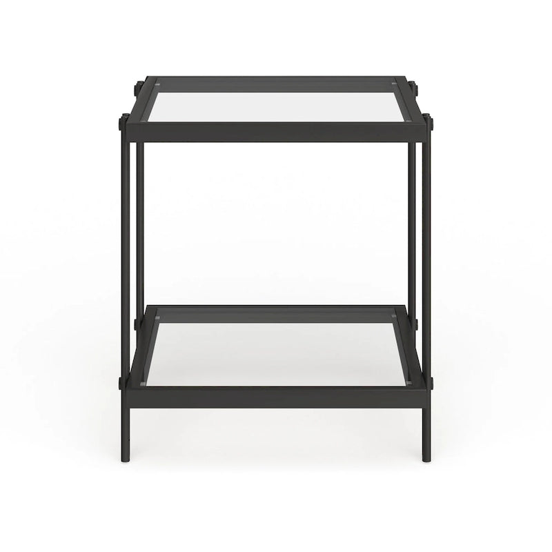 Table d'appoint moderne en métal et verre
