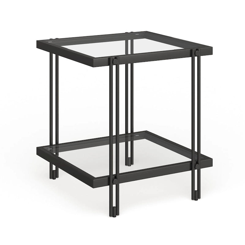 Table d'appoint moderne en métal et verre