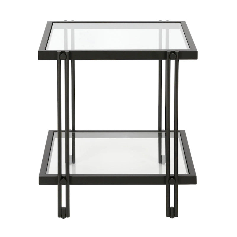 Table d'appoint moderne en métal et verre