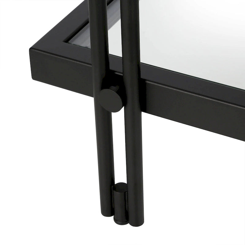 Table d'appoint moderne en métal et verre