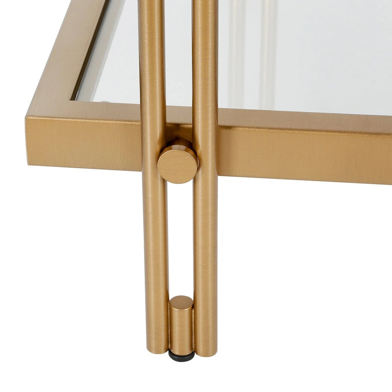 Table d'appoint moderne en métal et verre