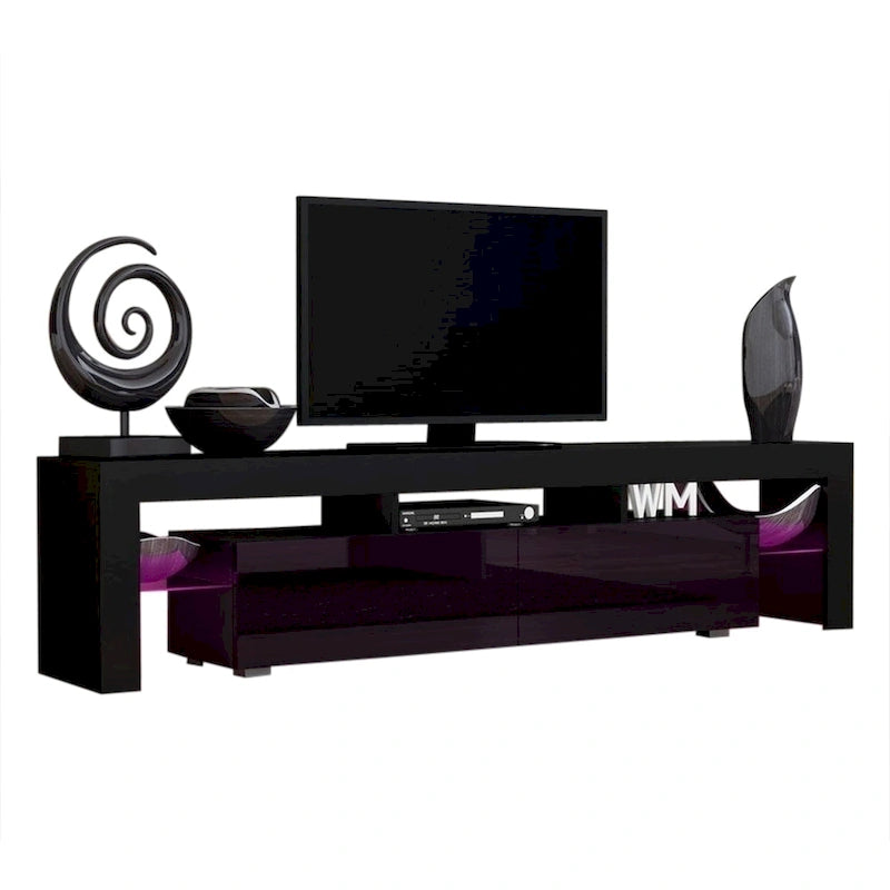 Meuble TV moderne de 200 cm (79 pouces) avec LED 16 couleurs