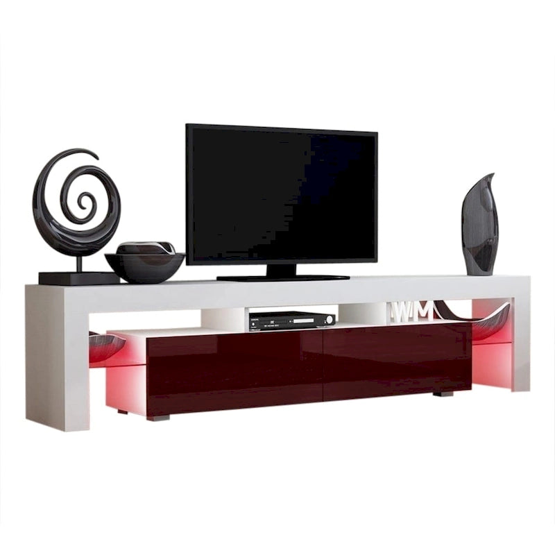 Meuble TV moderne de 200 cm (79 pouces) avec LED 16 couleurs