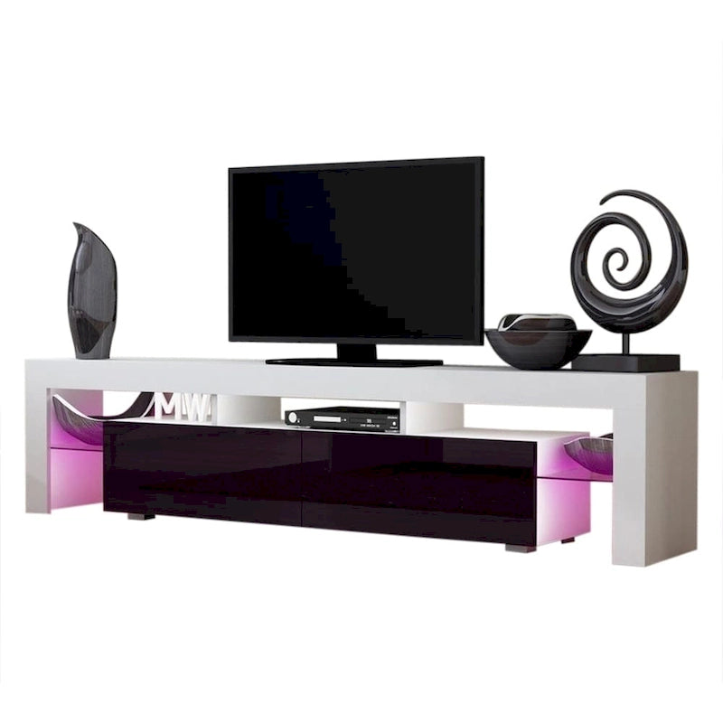 Meuble TV moderne de 200 cm (79 pouces) avec LED 16 couleurs