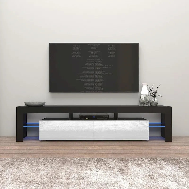 Meuble TV moderne de 200 cm (79 pouces) avec LED 16 couleurs