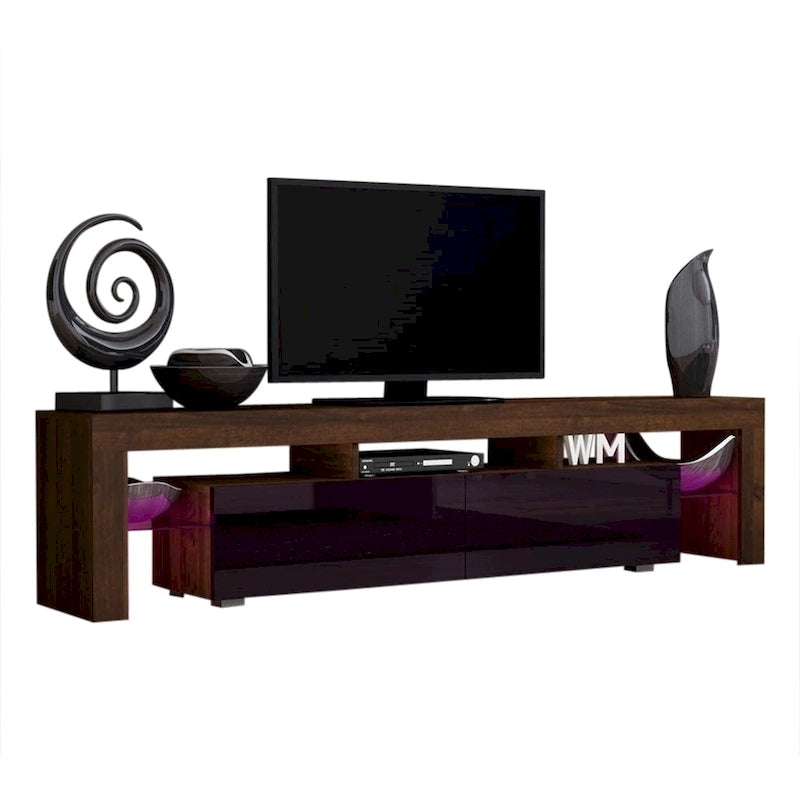 Meuble TV moderne de 200 cm (79 pouces) avec LED 16 couleurs