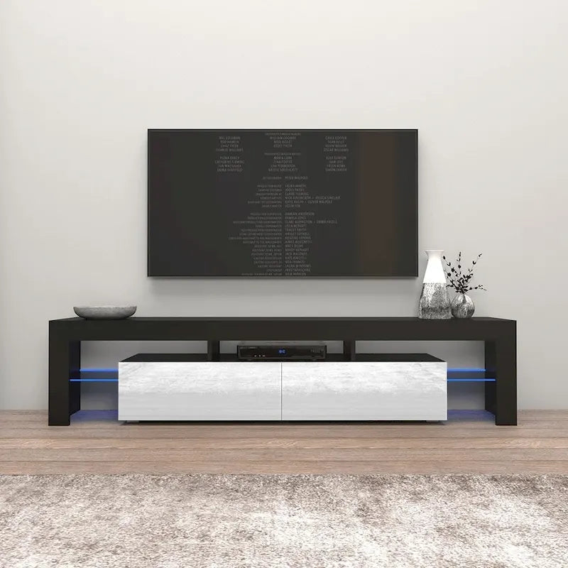 Meuble TV moderne de 200 cm (79 pouces) avec LED 16 couleurs