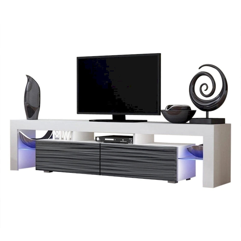 Meuble TV moderne de 200 cm (79 pouces) avec LED 16 couleurs