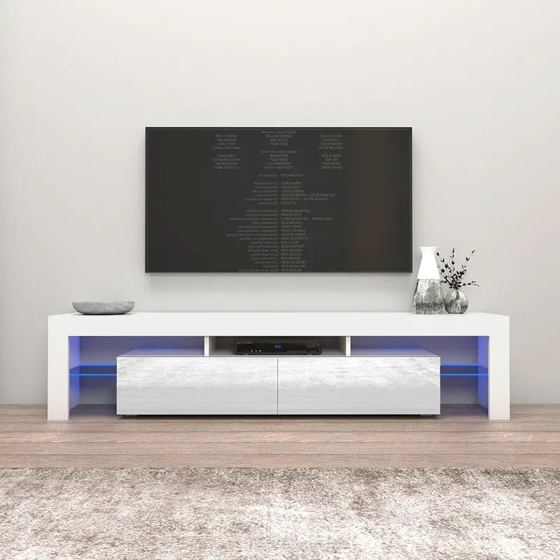 Meuble TV moderne de 200 cm (79 pouces) avec LED 16 couleurs