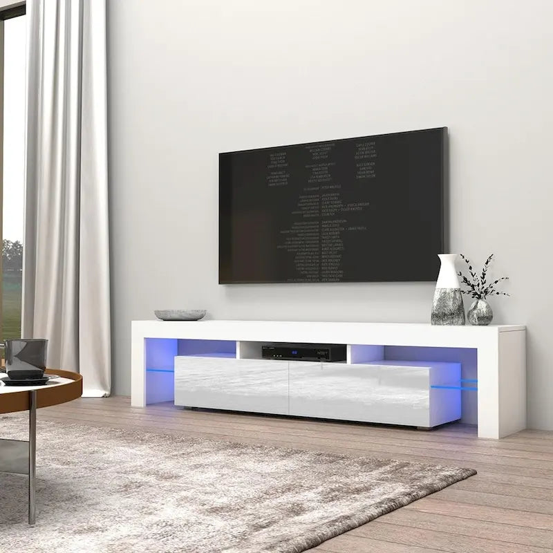 Meuble TV moderne de 200 cm (79 pouces) avec LED 16 couleurs
