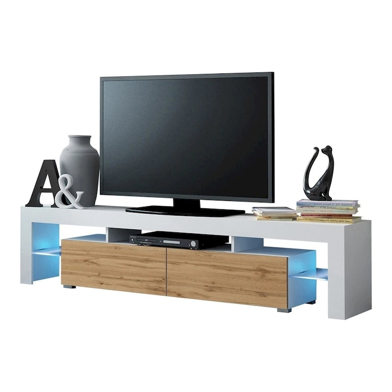 Meuble TV moderne de 200 cm (79 pouces) avec LED 16 couleurs