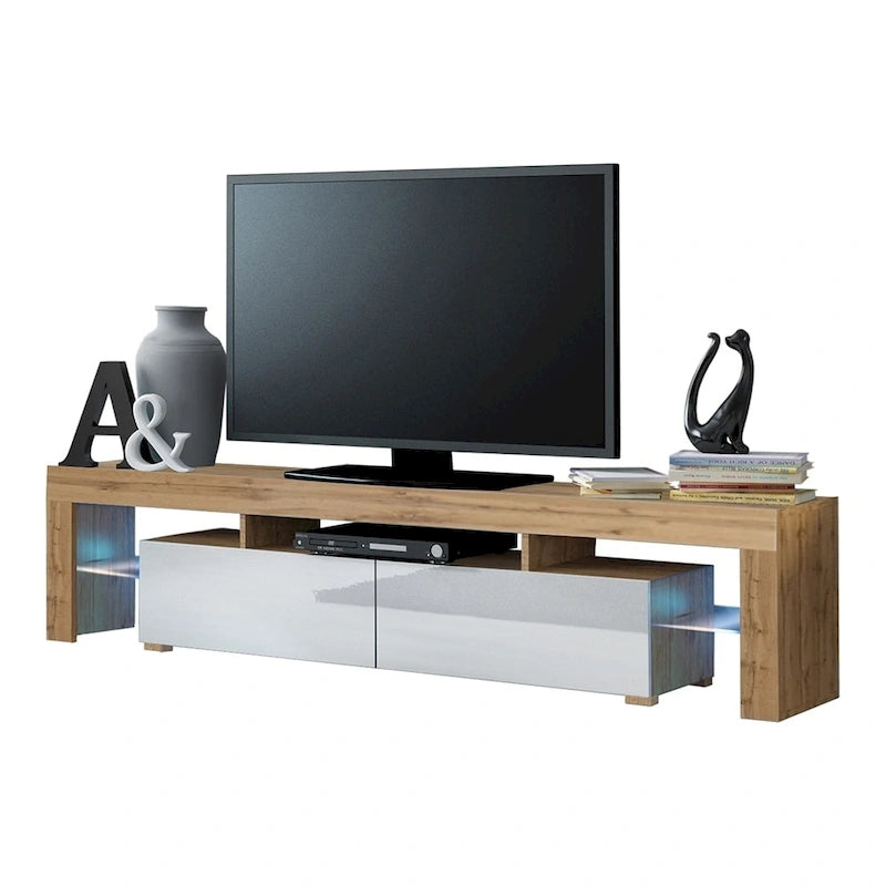 Meuble TV moderne de 200 cm (79 pouces) avec LED 16 couleurs