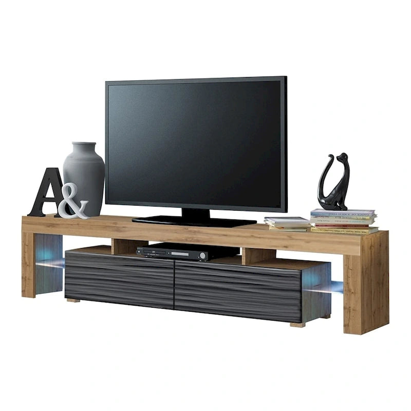 Meuble TV moderne de 200 cm (79 pouces) avec LED 16 couleurs