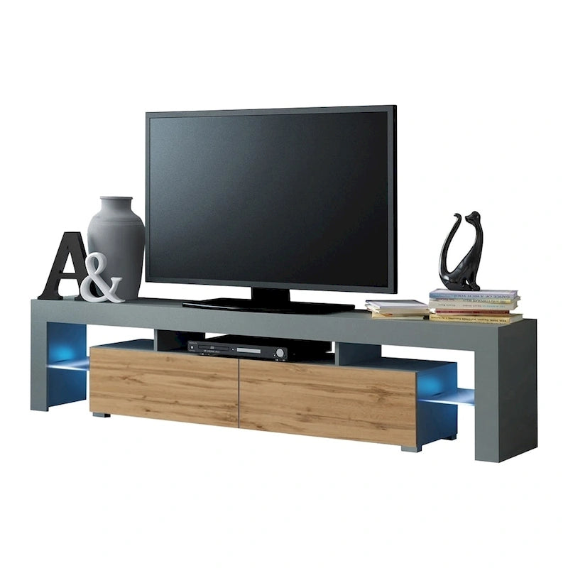 Meuble TV moderne de 200 cm (79 pouces) avec LED 16 couleurs