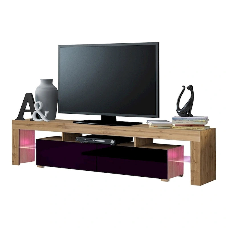 Meuble TV moderne de 200 cm (79 pouces) avec LED 16 couleurs
