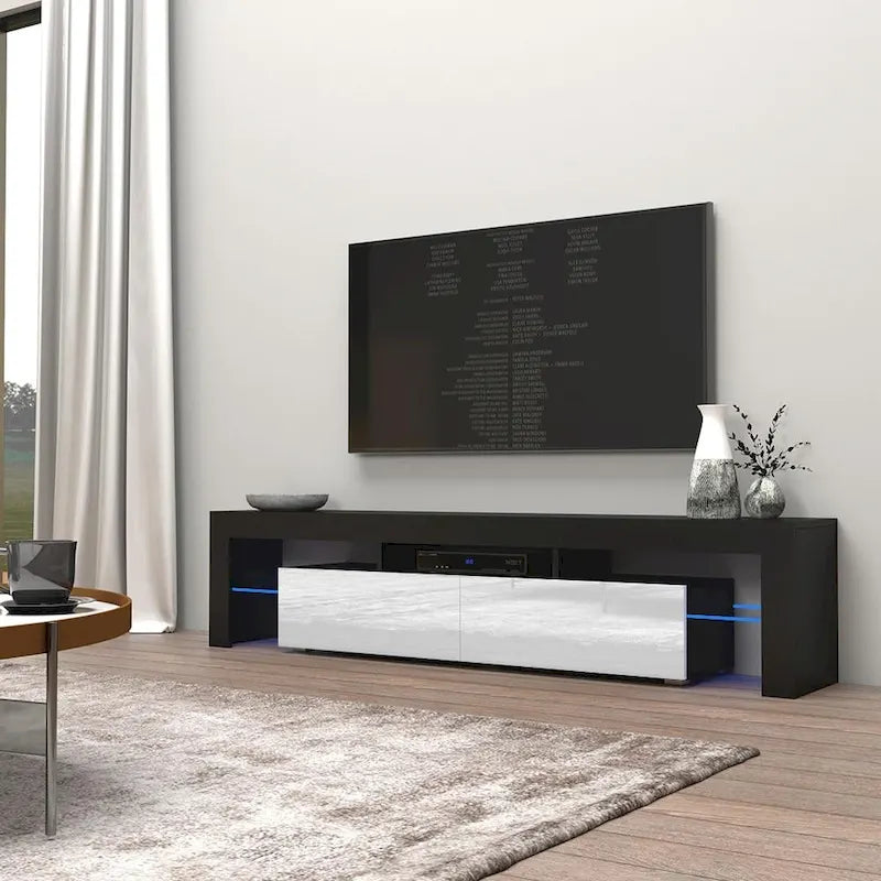 Meuble TV moderne de 200 cm (79 pouces) avec LED 16 couleurs