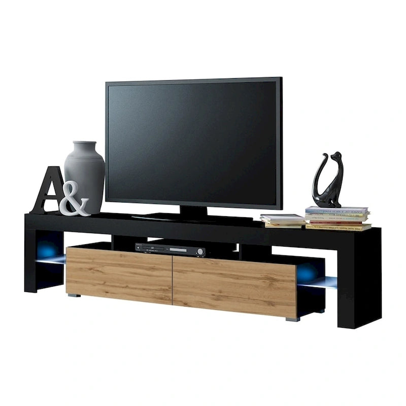 Meuble TV moderne de 200 cm (79 pouces) avec LED 16 couleurs