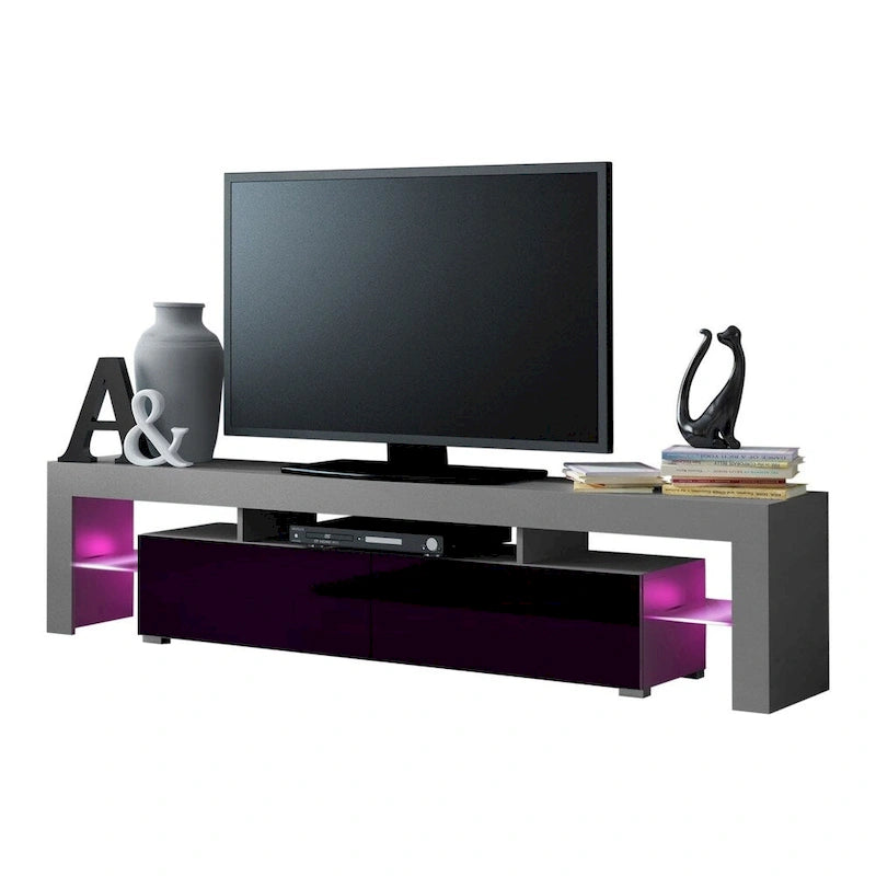 Meuble TV moderne de 200 cm (79 pouces) avec LED 16 couleurs