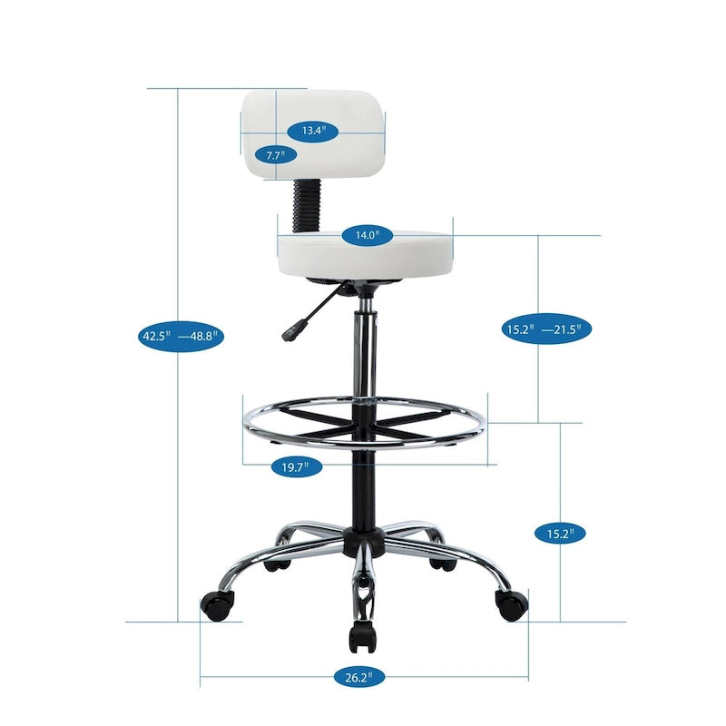 Chaise de bureau ergonomique réglable - Crème
