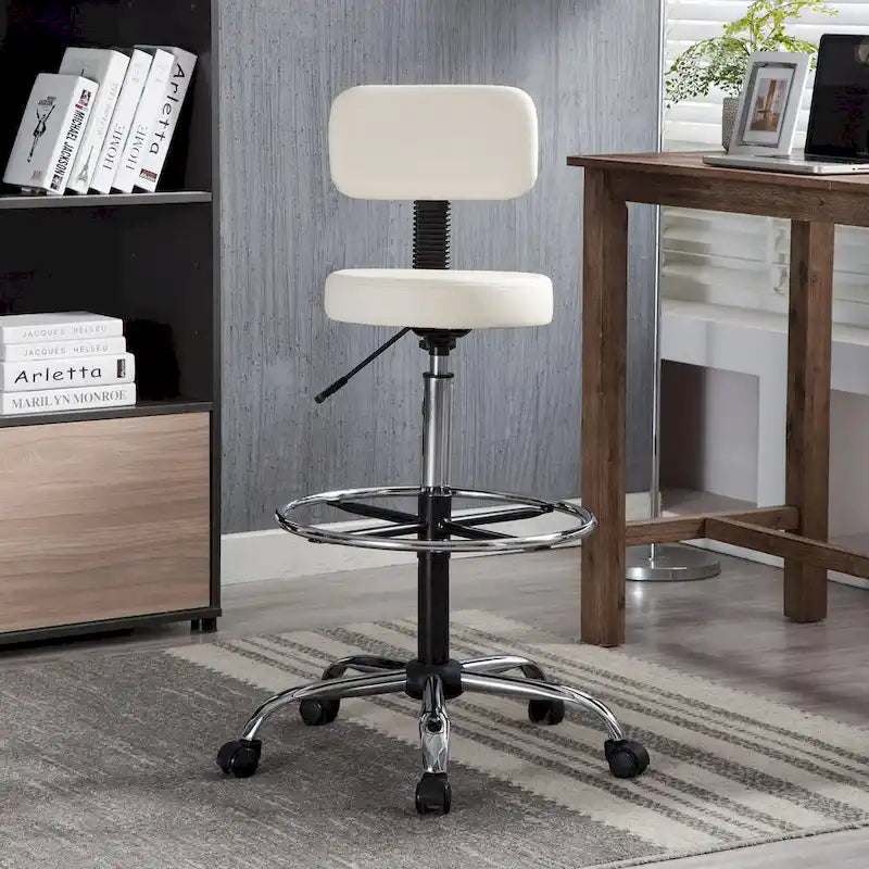 Chaise de bureau ergonomique réglable - Crème