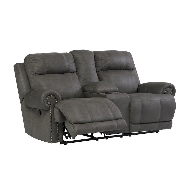 Causeuse inclinable austère avec console grise