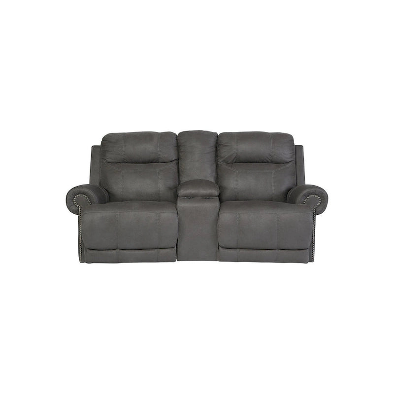 Causeuse inclinable austère avec console grise