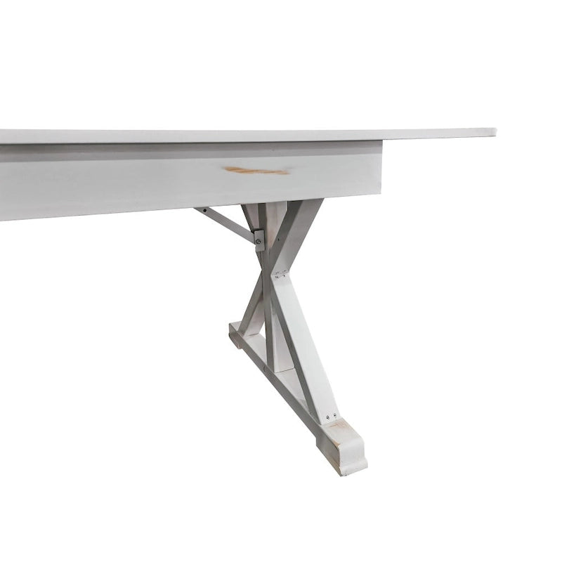 Table à manger de ferme en pin massif avec pieds en X - 2,75 m x 1 m