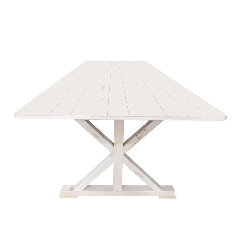 Table à manger de ferme en pin massif avec pieds en X - 2,75 m x 1 m
