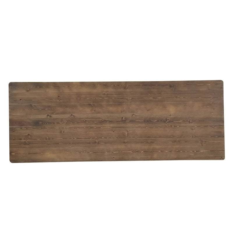 Table à manger de ferme en pin massif avec pieds en X - 2,75 m x 1 m