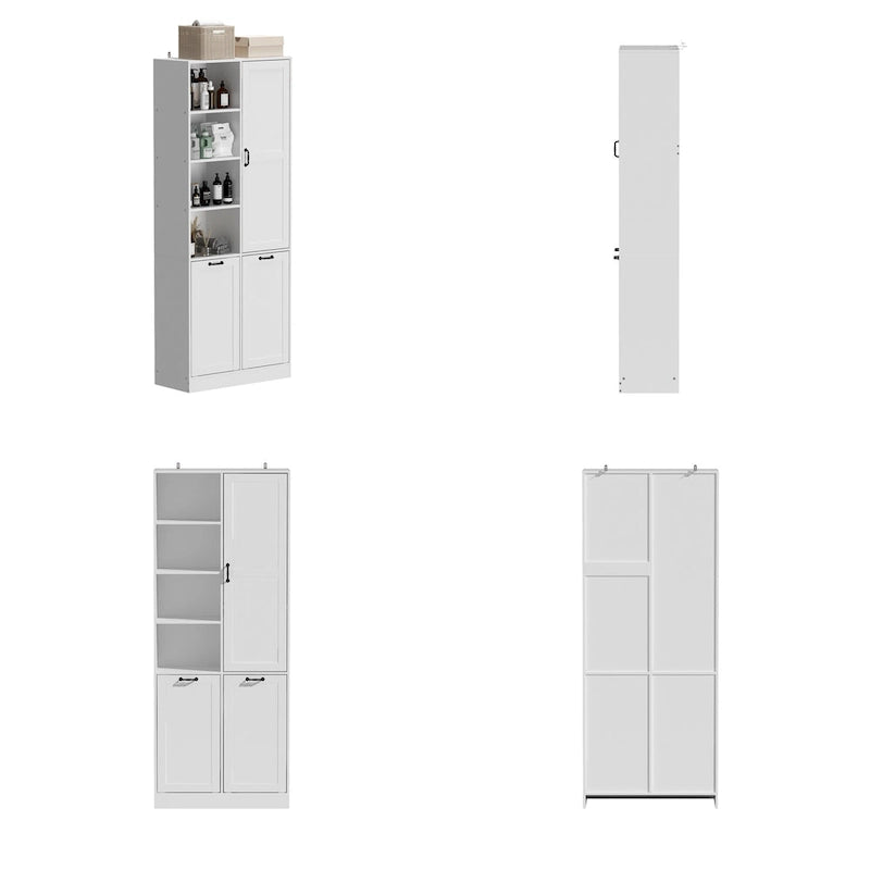 Meuble de salle de bain/buanderie blanc épuré avec tiroirs rotatifs uniques
