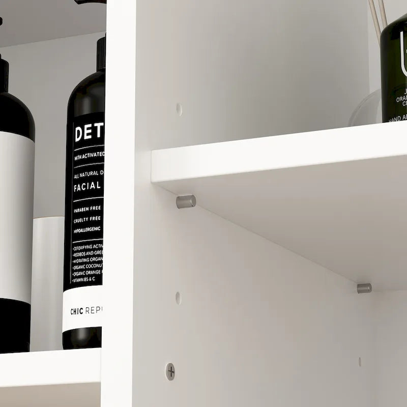 Meuble de salle de bain/buanderie blanc épuré avec tiroirs rotatifs uniques