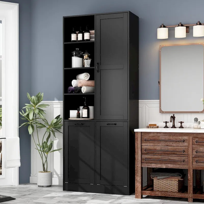 Meuble de salle de bain/buanderie blanc épuré avec tiroirs rotatifs uniques