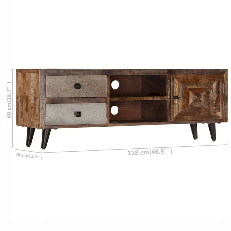 Meuble TV 46,5x11,8x15,7 Bois de manguier massif