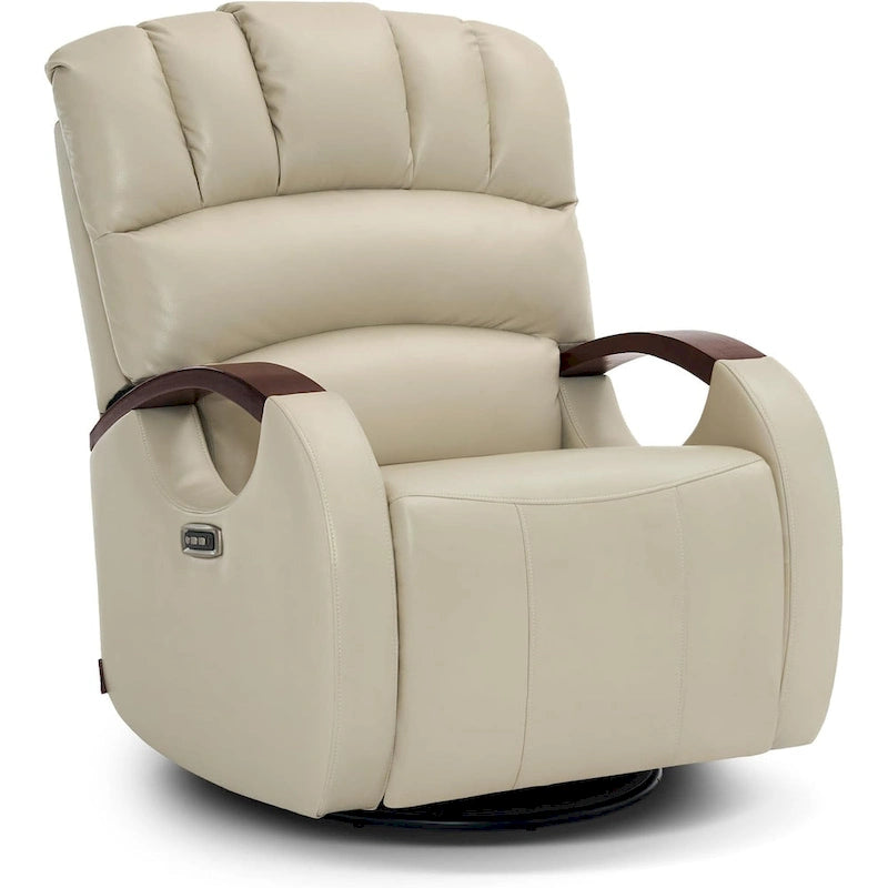 Fauteuil inclinable, pivotant et berçant motorisé avec appuie-tête réglable pour chambre de bébé, en similicuir