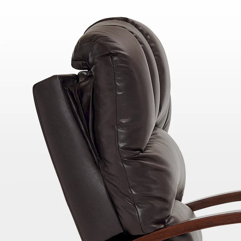 Fauteuil inclinable, pivotant et berçant motorisé avec appuie-tête réglable pour chambre de bébé, en similicuir