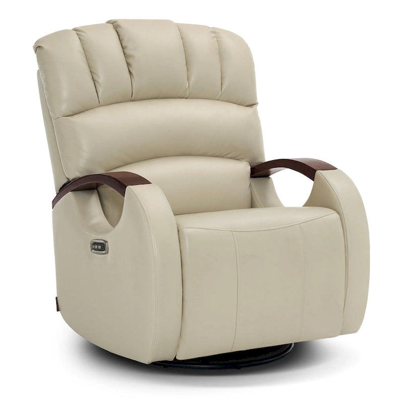 Fauteuil inclinable, pivotant et berçant motorisé avec appuie-tête réglable pour chambre de bébé, en similicuir