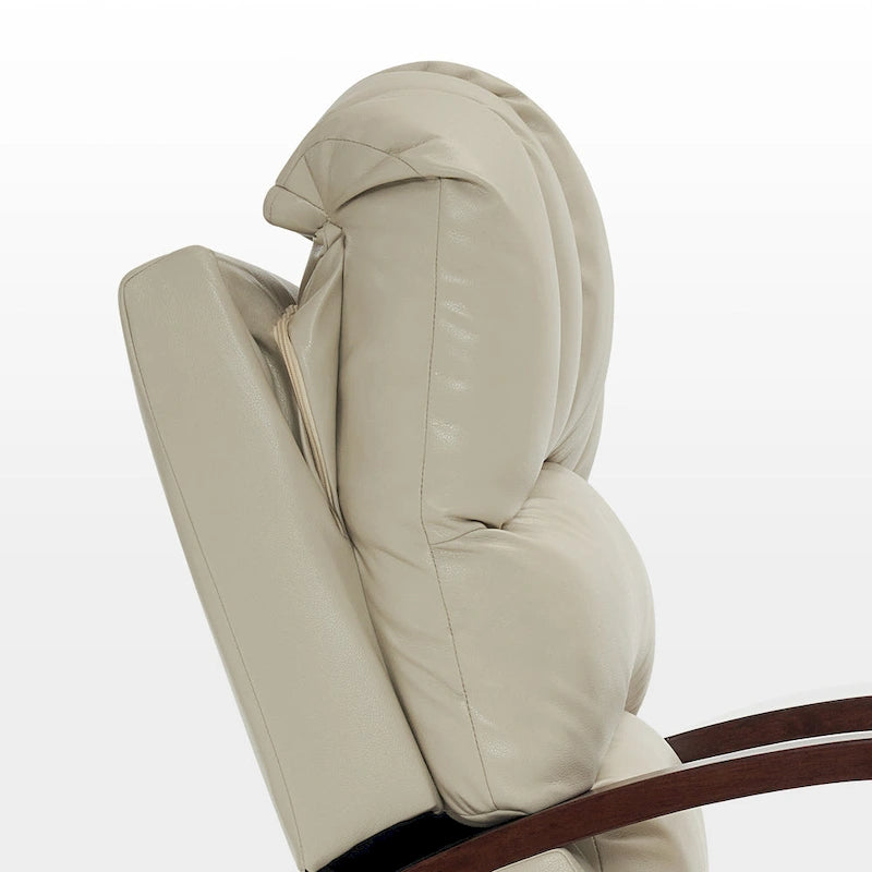 Fauteuil inclinable, pivotant et berçant motorisé avec appuie-tête réglable pour chambre de bébé, en similicuir