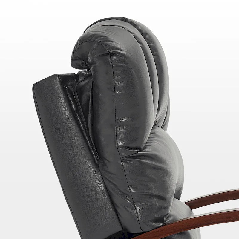 Fauteuil inclinable, pivotant et berçant motorisé avec appuie-tête réglable pour chambre de bébé, en similicuir