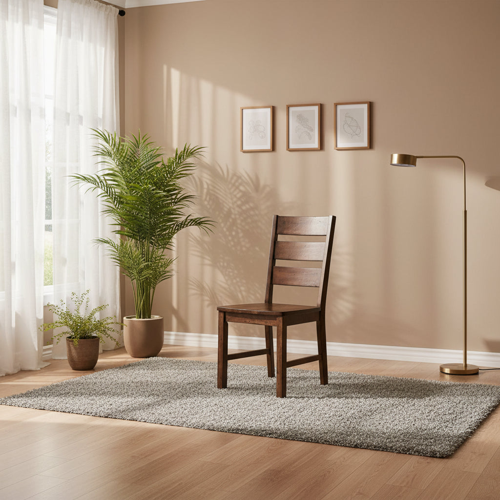 Wooden Side Chair With Block Legs, Set of 2 - 38 H x 18.13 W x 22.25 L Inches
