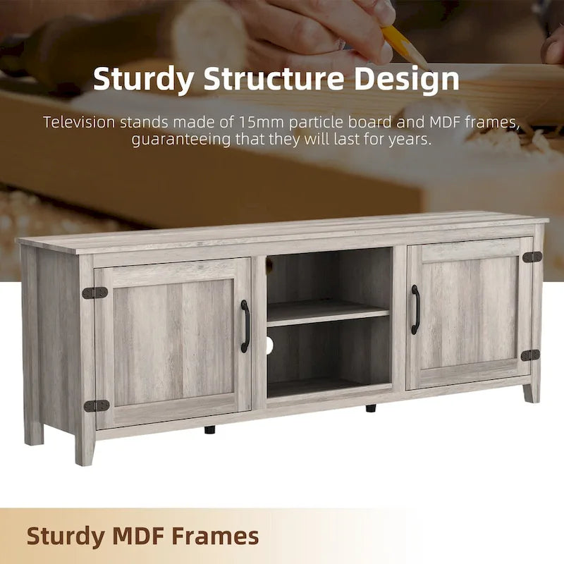Meuble TV Console Média Meuble de Rangement avec Deux Portes