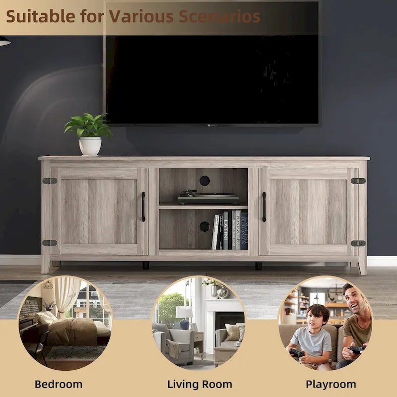 Meuble TV Console Média Meuble de Rangement avec Deux Portes
