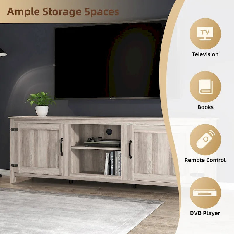 Meuble TV Console Média Meuble de Rangement avec Deux Portes
