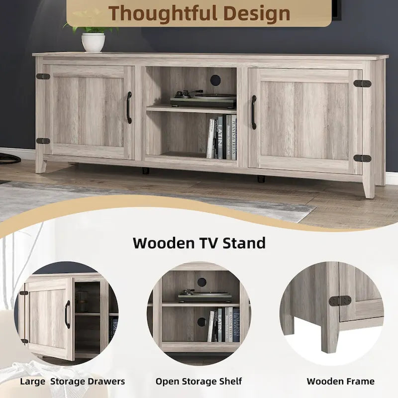 Meuble TV Console Média Meuble de Rangement avec Deux Portes