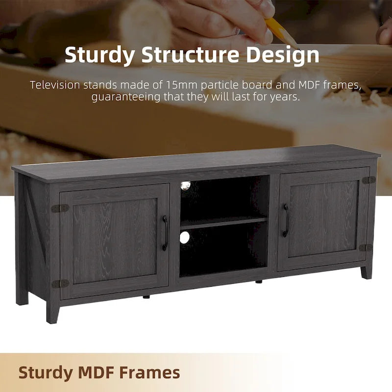 Meuble TV Console Média Meuble de Rangement avec Deux Portes