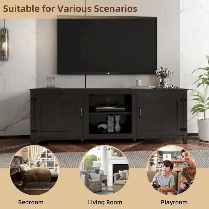 Meuble TV Console Média Meuble de Rangement avec Deux Portes