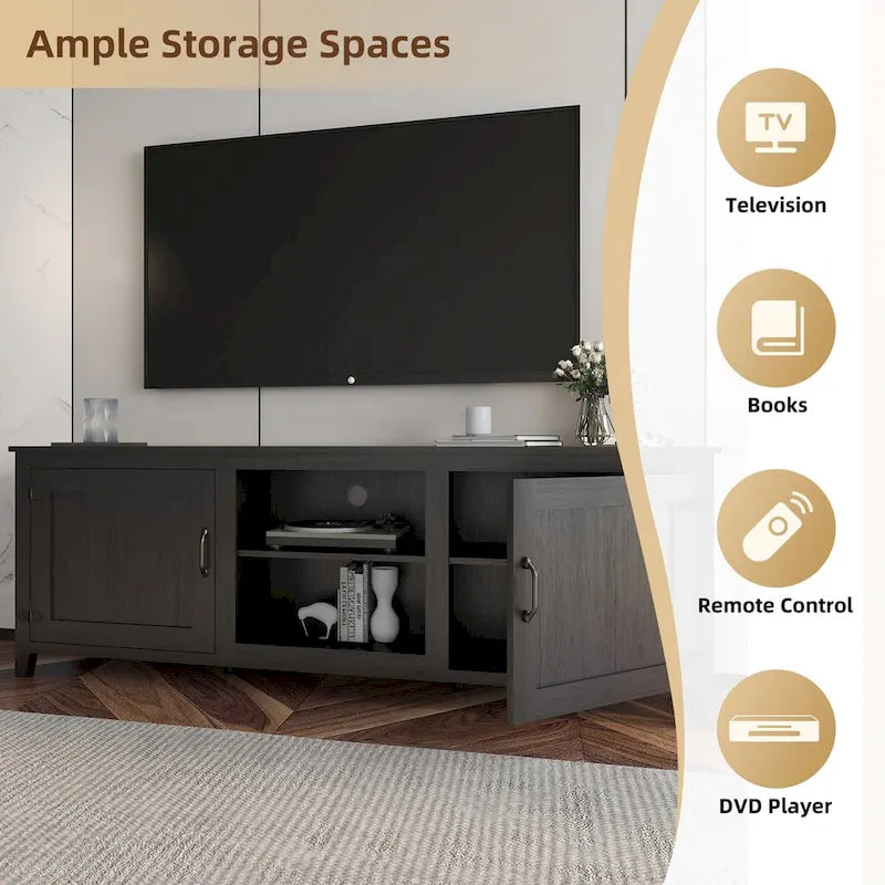Meuble TV Console Média Meuble de Rangement avec Deux Portes