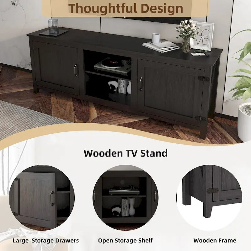 Meuble TV Console Média Meuble de Rangement avec Deux Portes