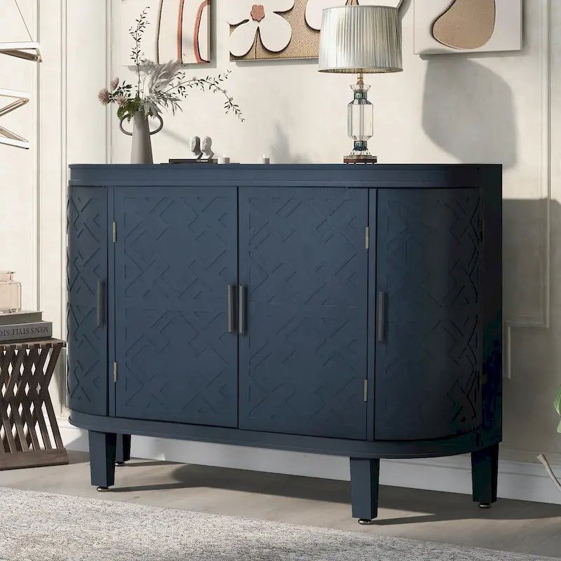 Meuble de rangement d'appoint, buffet en bois avec portes à motif ancien pour couloir, entrée, salon, chambre