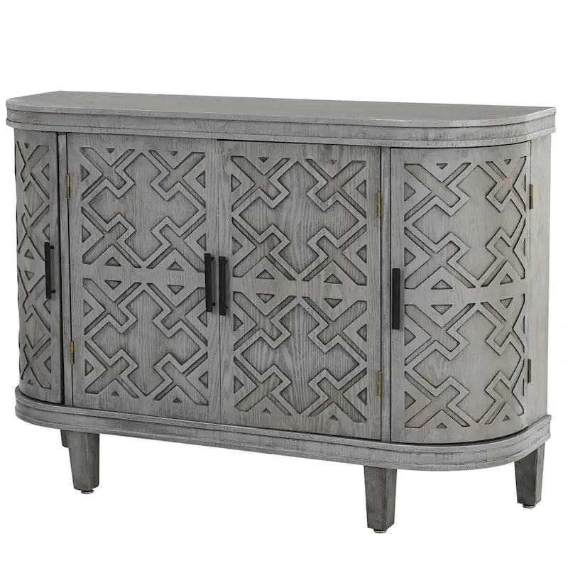 Meuble de rangement d'appoint, buffet en bois avec portes à motif ancien pour couloir, entrée, salon, chambre